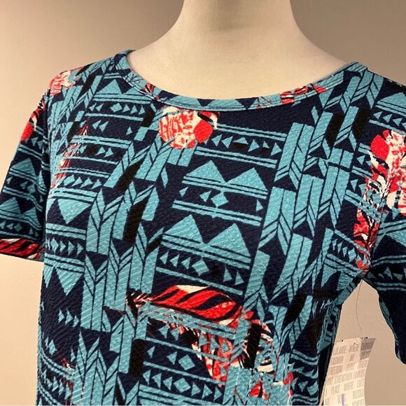 LuLaRoe geometric print short sleeve Amelia dress size large - Picture 2 of 15